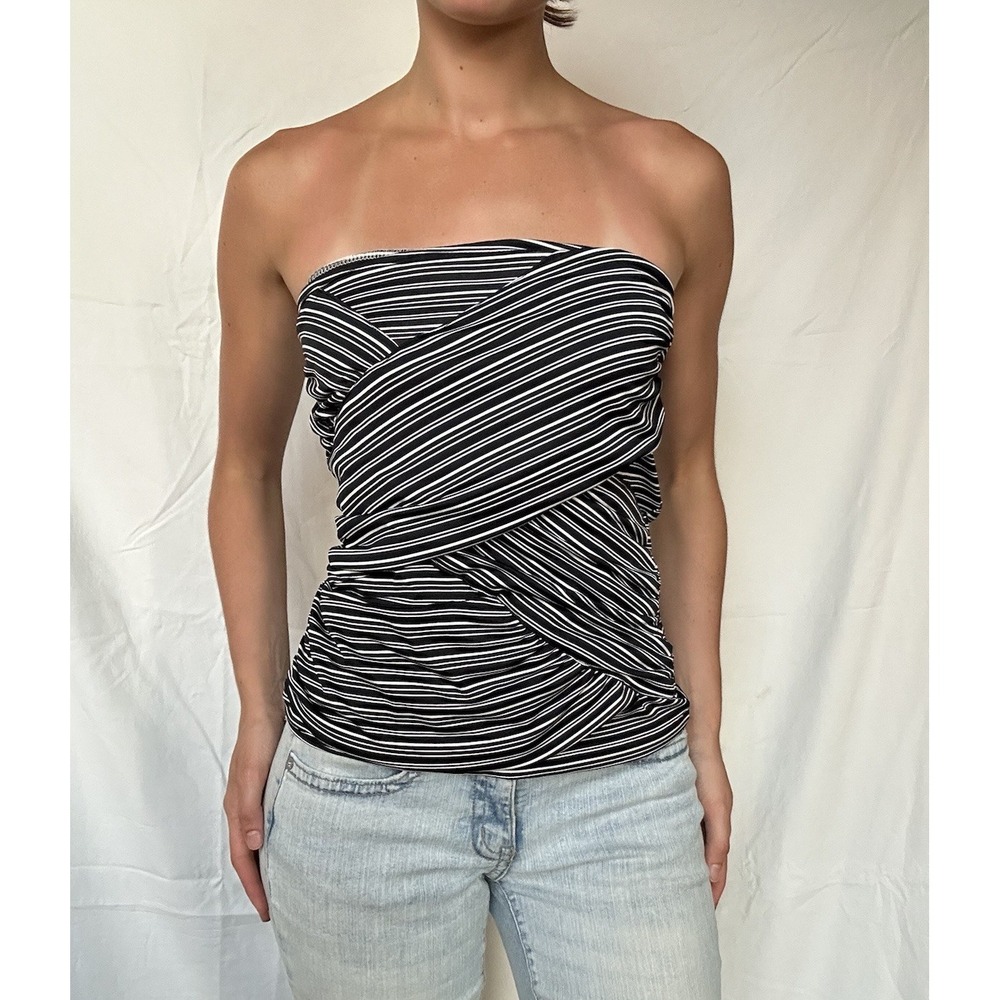 2000s Wet Seal Striped Tube Top Festival Indie Grunge 90s Rave USA Made